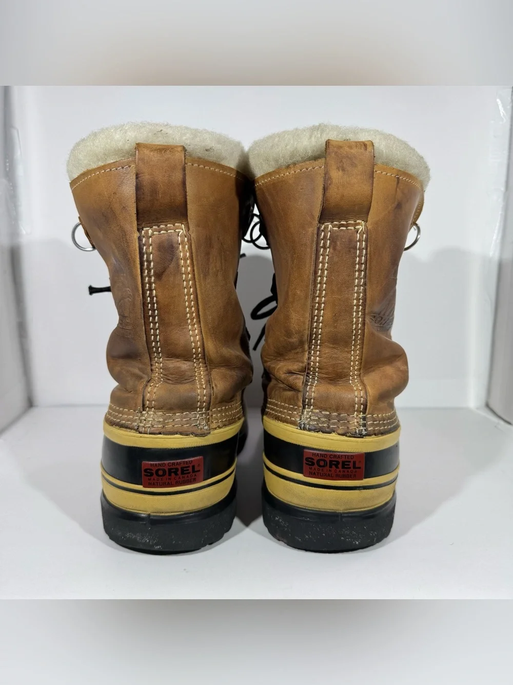 Vintage Sorel Kaufman Caribou Men's 8 Winter Boots Wool Lined Made in Canada